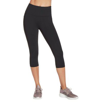 Skechers Women's Walk Go Flex High Waisted Capri Yoga Leggings, Bold Black, X-Small