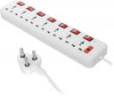 Skeisy EXT-107 Switch Universal Surge Protector With 7 Socket 7 switch 7 Socket Extension Boards  (White, Red, 3 m)...