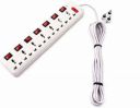 Skeisy Extension Board, 7+7 Universal Sockets Strip, LED Indicator & 2.5 Meter 6 AMP 7 Socket Extension Boards  (White, 3.6 m)...