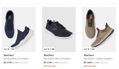 Sketchers Men's Shoes at Minimum 60% off + Coupon discount + Bank Discount