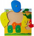 Skillofun Wooden Jumbo Theme Puzzle Elephant Knobs, Multi Color...