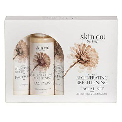 Skin Co Regenerating Brightening Facial kit For Dull Skin | Uneven Tone | Nourishment | Moisturizing | Skin Renewal | Brightens and Hydrates Skin | Suitable For All Skin Type | Set of 4 Combo Pack | 2