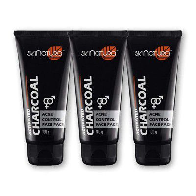 Skinatura Activated Charcoal Acne Control Face Pack, 100g (300g (Pack of 3))
