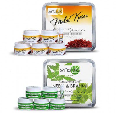 Skinatura Malai Kesar + Neem & Brahmi Professional Facial Kit (Pack of 2-310gm each)