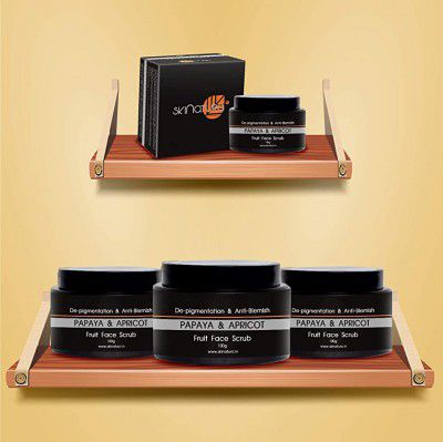 Skinatura Papaya & Apricot Fruit Facial Scrub (De-Pigmentation & Anti-Blemish) Best Combo Pack of 3 (300Gm)