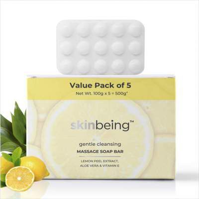 Skinbeing Cleansing Soap Bar with Lemon Peel Extracts, 100g (Value Pack of 5)