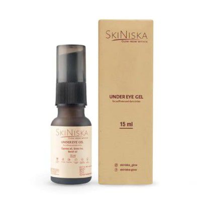 Skiniska Under Eye Gel For Puffy Eyes, Dark Circles, Wrinkles & Fine Lines | Infused with Cyprus Oil, Green Tea and Neroli Oil | For Men & Women - 15 ml