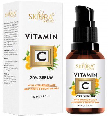 Skiura Nature 20% Vitamin C Serum with Hyaluronic Acid, Retinol and Vitamin E - 30ML