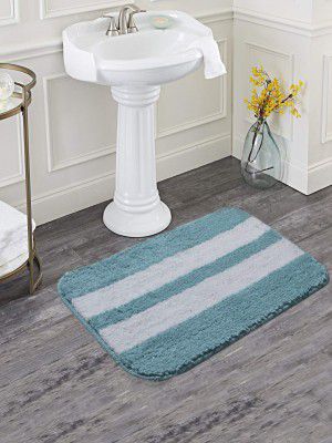 SKIVE India® Microfiber Bathroom Mat | Bathroom Rugs and Mats 1 Piece Fast Dry Anti Slip Bath Mats Soft Plush Plain Design for Shower Bathroom Toilet Rugs (Aqua) (40X60)