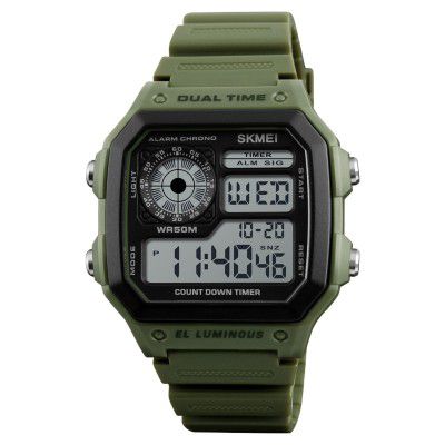 Skmei Wrist Watch for Men, Digital Sports Waterproof Watch with Dual Time Chronograph Countdown Alarm Backlight