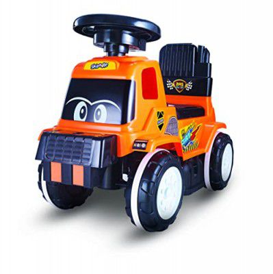 Skoodle Powerplay Ride On Car for Kids, Push car for Kids, 4-Wheel Movement, for 1+ Year Toddlers, Ride on with Music, backrest, and Wide seat for Kids, Theme: Fury