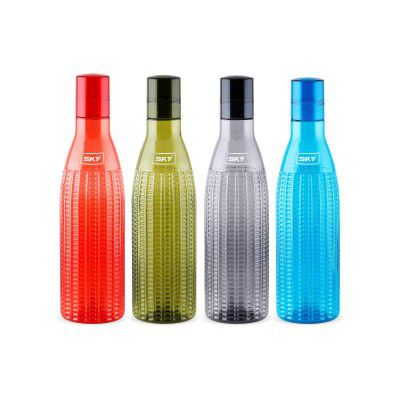 Sky Aqua Unbreakable PET Water Bottle, Set of 4,1000 ml,Multicolour (Set of 4)
