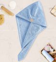 Sky Blue Microfiber Solid 500 GSM Hair Wrap Towel (1Pc)...