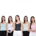 Sky Heights Women Pure Cotton Short Length Camisole/Spaghetti Combo (Pack of 5)...