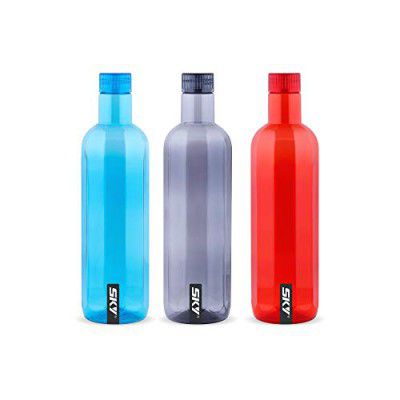 SKY Linea Unbreakable PET Water Bottle,Set Of 3,1000 ml,Multicolor