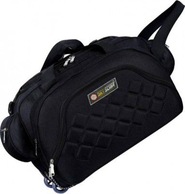 Sky Script  45 L Strolley Duffel Bag - Duffel Bag with wheels for men and women-Lightweight - Black - Regular Capacity