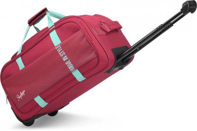 SKYBAGS  46 L Strolley Duffel Bag - Cult Polyester 52 cm Medium Size | Red-Unisex - Red - Regular Capacity