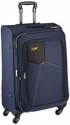 Skybags 68 cms Medium Check-in Polyester Soft Sided 4 Wheels Spinner Luggage/Suitcase/Trolley Bag- Blue