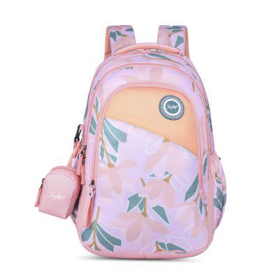 Skybags Bloom 30 Litres Pink School Bag For Girls, 3 Compartment