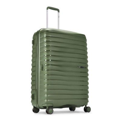 Skybags Float Max Check-in Trolley Bag - Large, 76cms | Premium Hard-Sided Luggage for Travel with Smooth 8 Wheels & Flushed TSA Lock - Green