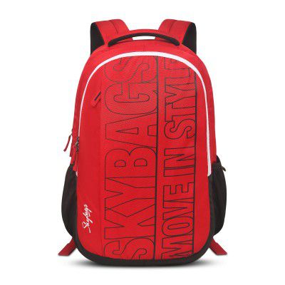 Skybags Laptop Backpack 31L With 2 Spacious Compartments, Front Pocket, Organizer & Built to Last Strap | Red | Graf Plus