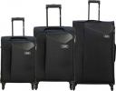 SKYBAGS  Soft Body Set of 3 Luggage - HACK NXT 4W STROLLY (E) 58+68+78 BLACK - Black...