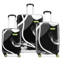 Skybags Pp Hard Shell Spinner Wheels Splash Set (55+65+75 cm) | Printed Trolley Set (Black)...