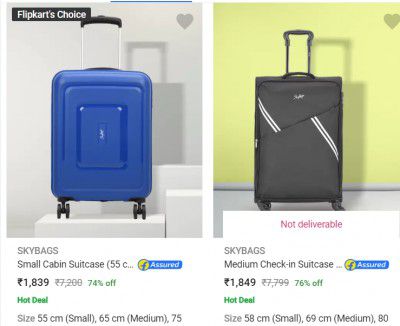 Upto 82% Off on Skybags Suitcase