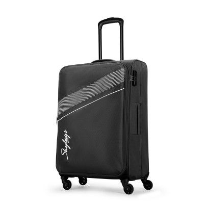 Skybags Trick Polyester Softsided 69 cm Cabin Stylish Luggage Trolley with 4 Wheels | Black Trolley Bag