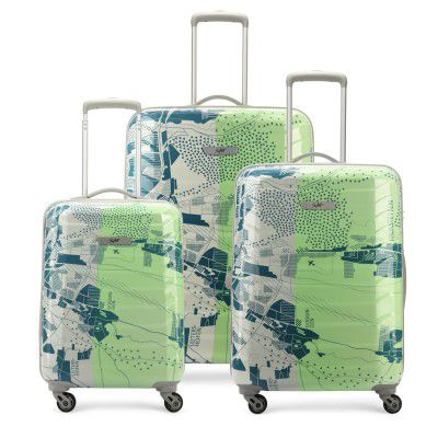 Skybags Trooper Set of 3 (Cabin + Medium + Large) Hard Luggage (55+65+75 cm) | Green | Unisex