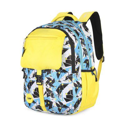 Skybags WOKE PRO 01 3 Compartment SCHOOL BACKPACK YELLOW BLUE