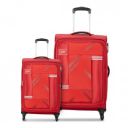 Skybags Zen Set of 2 (58 cm+70 cm) Check-in Trolley Bag | Soft-Sided Luggage for Travel | 5-Year International Warranty (Red)...