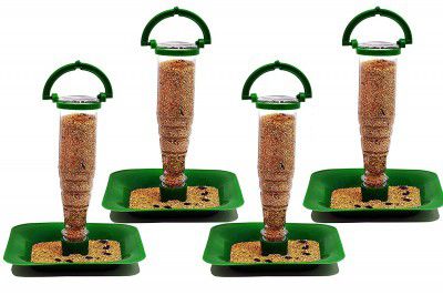 Skybeings Nano Bird Food Feeder (Green, Pack of 4)