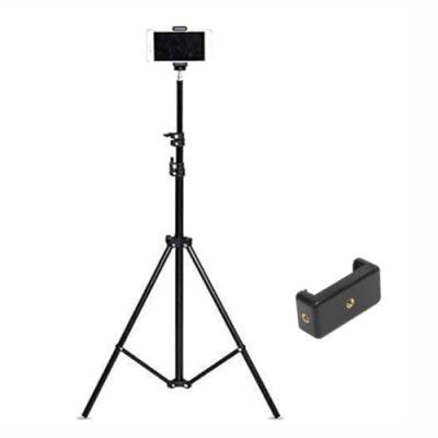 SKYCELL Lightweight & Portable Portable 7 Feet (84 Inch) Long Tripod Stand with Adjustable Mobile Clip Holder for All Mobiles & Cameras (Black)