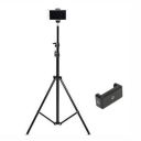 SKYCELL Lightweight & Portable Portable 7 Feet (84 Inch) Long Tripod Stand with Adjustable Mobile Clip Holder for All Mobiles & Cameras (Black)...