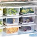 Skylike 6Pcs Fridge Storage Boxes, Fridge Organizer 1500 Ml, Polypropylene, Transparent...
