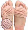 Skylike Silicone Gel Half Toe Sleeve Anti-Skid Forefoot Soft Pads for Pain Relief heel front socks silicone Heel Protector foot Gel Socks for Repair Dry Cracked Skins...