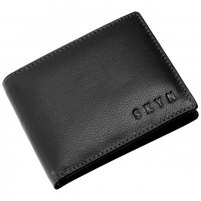 SKYN Genuine Leather Wallet for Men's Black Bifold RFID Blocking Wallet [SKN670]