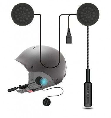 Skypearll Universal Wireless Motorcycle Helmet Bluetooth Headset Earphones Intercom Communication with Dual Stereo Speakers Hands-Free Music Call Control Mic