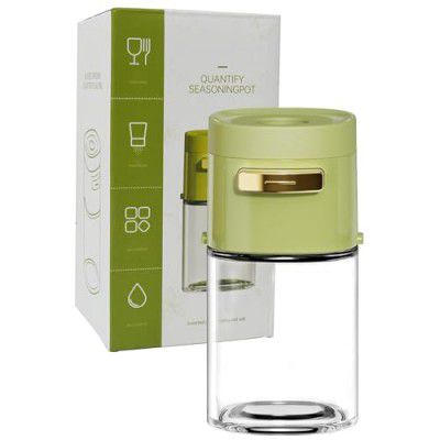 SKYTONE 1 PCS Salt and Pepper Shakers, Precise Quantitative Salt Shaker with Clear Glass - 0.5g Salt per Press