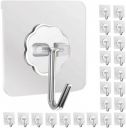 SkyWare Adhesive Hooks 13.2LB(Max) Heavy Duty Self Adhesive Hooks (Pack of 20)...