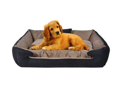 slatters be royal store Ultra Soft Velvet Luxury Sofa Bed PET Bed | Dog Bed | CAT Bed | Puppies Puppy Bed Colour Chocolate & Black (Size Small : 60 * 45 * 20 CM.)