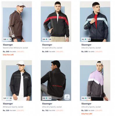 Myntra : Slazenger Jackets Upto 74% Off