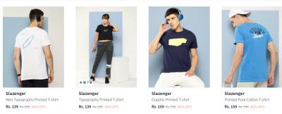 Myntra: Slazenger Tshirts Upto 80% Off | Start @ ₹139