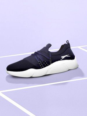 SlazengerMen Navy Blue Solid Running Shoes