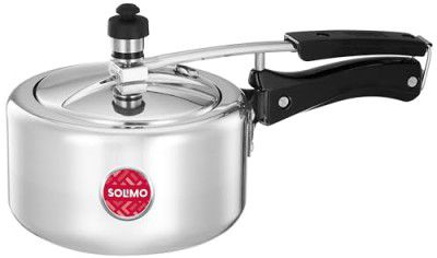 Solimo - Sleek Induction Bottom Aluminium Pressure Cooker - 2 Liter (Inner Lid), Silver
