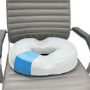 Sleepsia Cool Gel Memory Foam Donut Pillow | Piles Pillow, Tailbone Pain Seat Support for Lower Back, Hemorrhoids, Ring Pillow (Grey)...