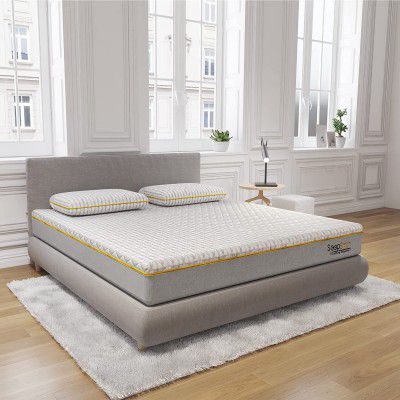 Sleepsmith Premium Mattress | 3 Zoned Orthopedic Memory Foam Mattress | Graphite Infused Cloud Foam| Active Cooling White Mattress | Single Size Bed | 75x36x8 Inches