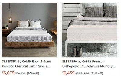 SLEEPSPA by Coir fit Mattresses at Minimum 70% off