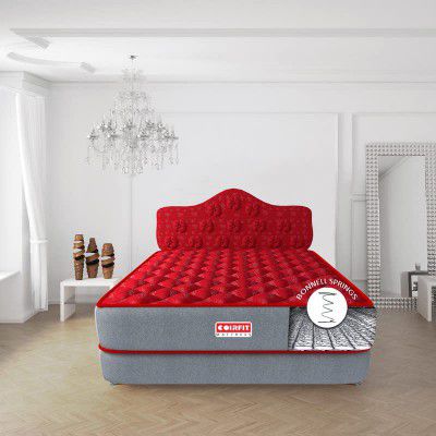 SLEEPSPA by COIRFIT Euphoria Normal Top 10 Inch Single Size Bonnell Spring Mattress with 6 Year Warranty | Orthopedic Pro - Doctor Recommended | PU Foam for Better Support & Comfort (Red,72X30X10)